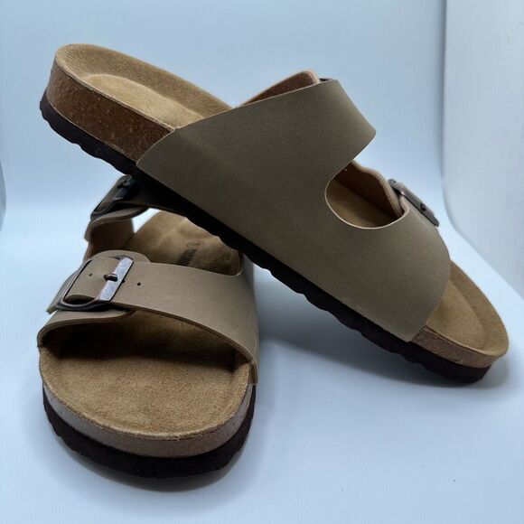 CUSHIONAIRE Women's Cork Footbed Sandal With +Comfort 10 TAUPE - Picture 6 of 7